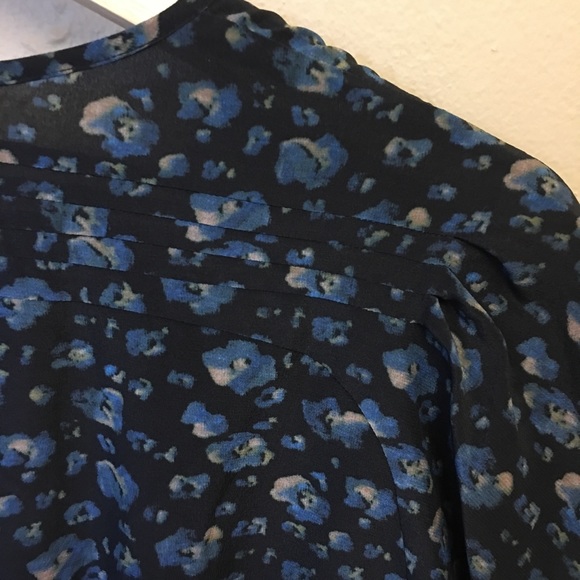 Pam & Gela Blue Floral Silk Dress Size Small - Picture 2 of 6